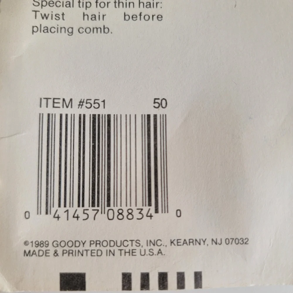 Vintage 1989 Goody Kant-Slip Side Combs Brown NEW Tortoise Shell 2pc #551